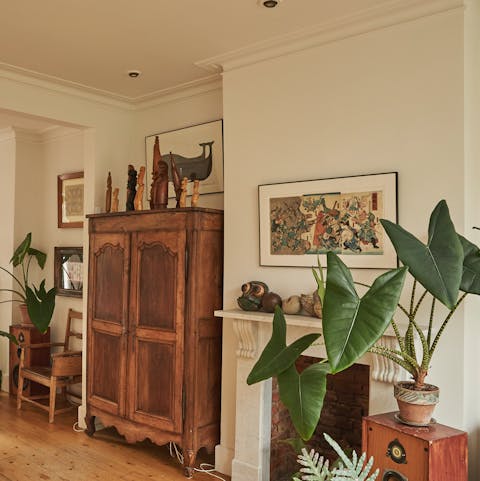 Admire the homeowner's artefacts from travels around the world
