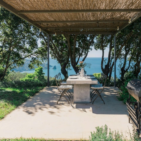 Take in the stunning views across the sea from the terrace