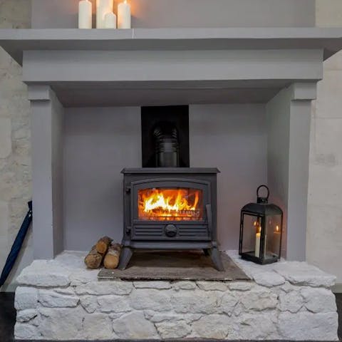 Cosy up infront of the wood-burner