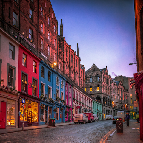 Explore the bustling streets of Edinburgh Old Town, just eleven minutes away by car