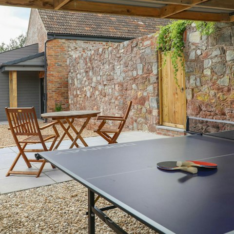 Play games or just relax in the private courtyard