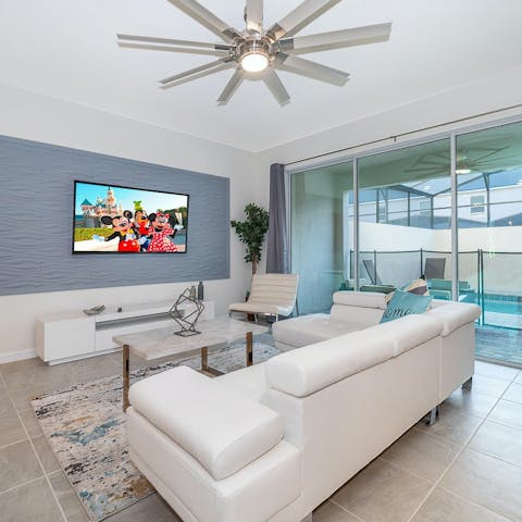 Enjoy family movie nights in the open-plan living room