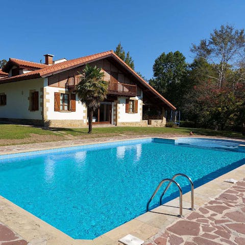 Swim a few laps in the private outdoor pool