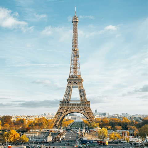 Soak up iconic Eiffel Tower views — just a short stroll away