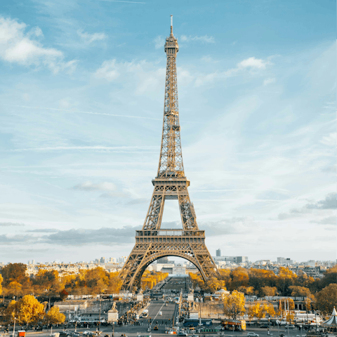 Soak up iconic Eiffel Tower views — just a short stroll away