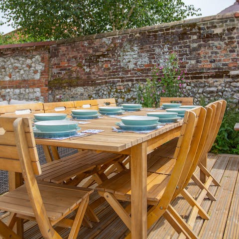 Eat alfresco in the walled garden