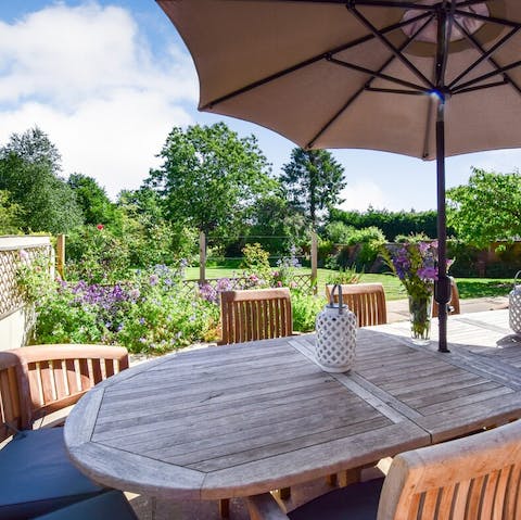 Take breakfast outside on the elegant terrace