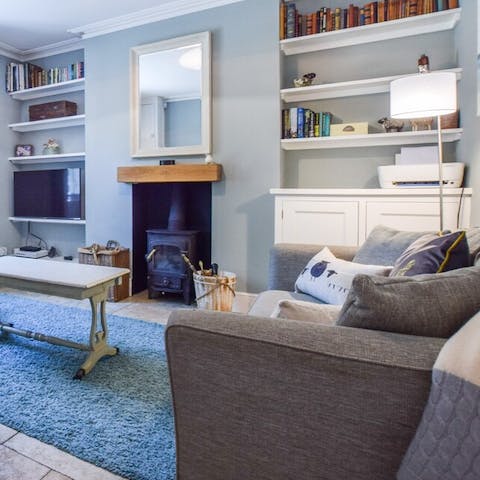 Spend a tranquil evening by the crackling fire