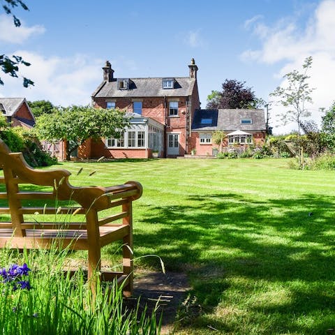 Let kids and furry friends roam free on the one-acre lawn