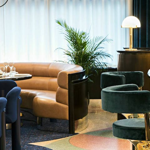 Dine in the exclusive French restaurant downstairs