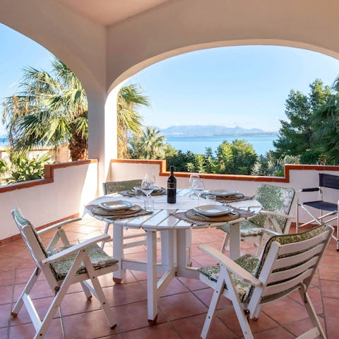 Enjoy sea views from the private terrace