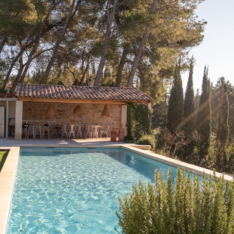 Savour the sunshine as you swim in the pool