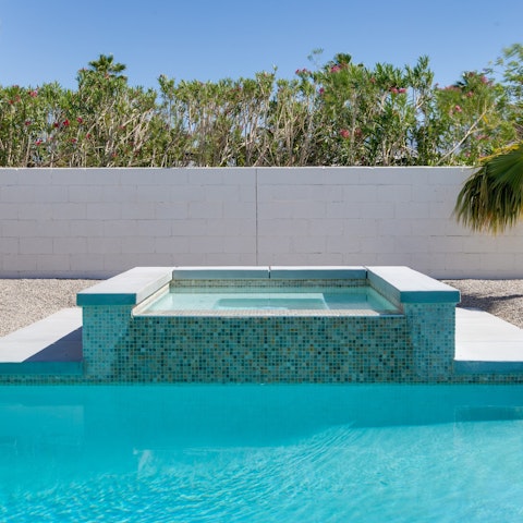 Sink into the outdoor spa
