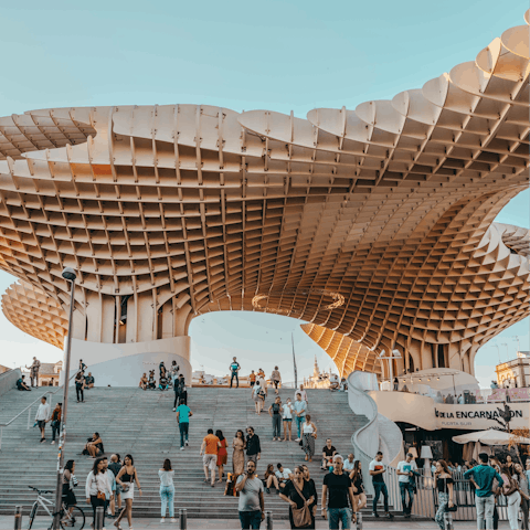 Marvel at the architecture of Setas de Sevilla, within walking distance