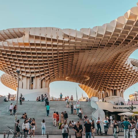 Marvel at the architecture of Setas de Sevilla, within walking distance