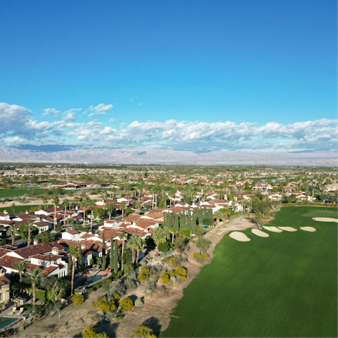 Take advantage of the many golfing opportunities in the nearby Coachella Valley