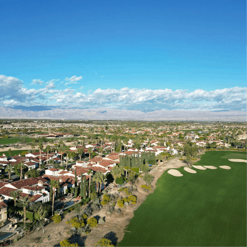 Take advantage of the many golfing opportunities in the nearby Coachella Valley