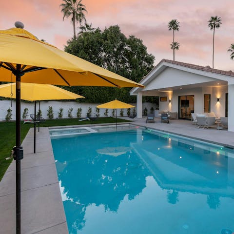 Take a dip in the pool or soak in the hot tub