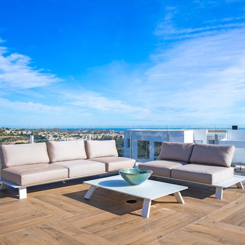 Have drinks on the terrace while you wait for the barbecue to fire up