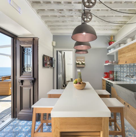 Fall in love with cooking in the kitchen awash with sea-breeze