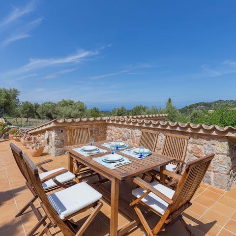 Feast on gorgeous views of the region from your own private terrace