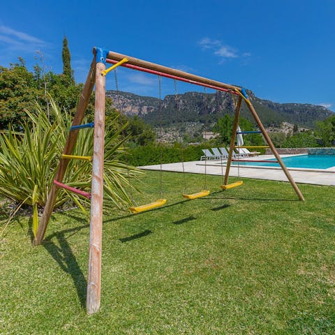 Let little ones roam free in the sun-soaked garden