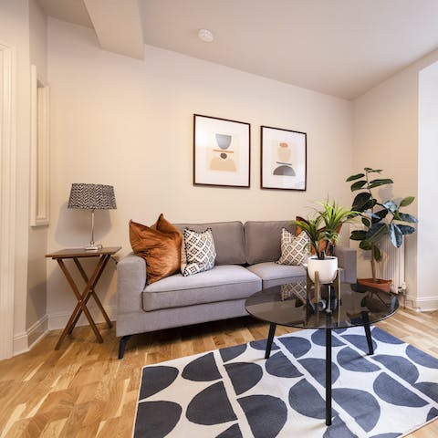 Return from sightseeing to this smart, stylish apartment