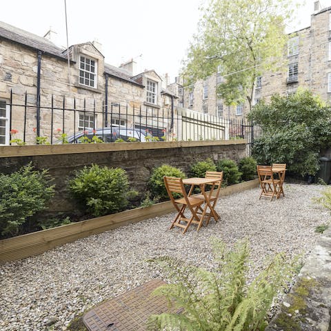 Enjoy your morning cup of coffee in the garden when the weather is fine