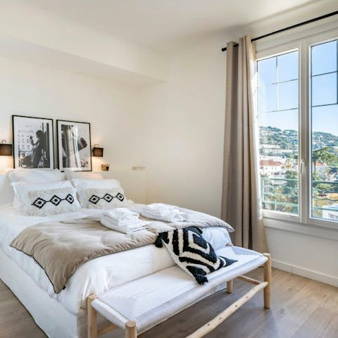 Wake up from a peaceful slumber to beautiful Riviera views