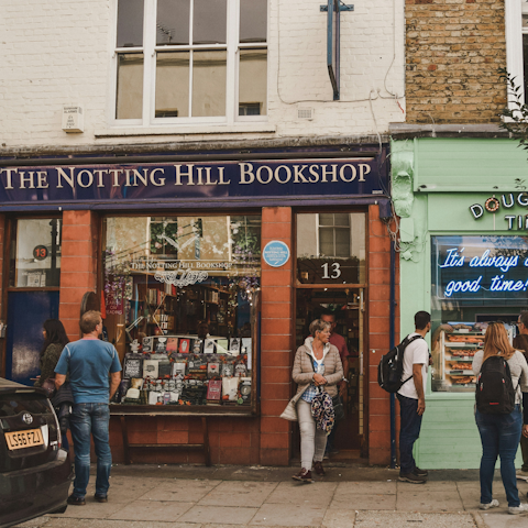 Browse bookshops and coffee shops in Notting Hill