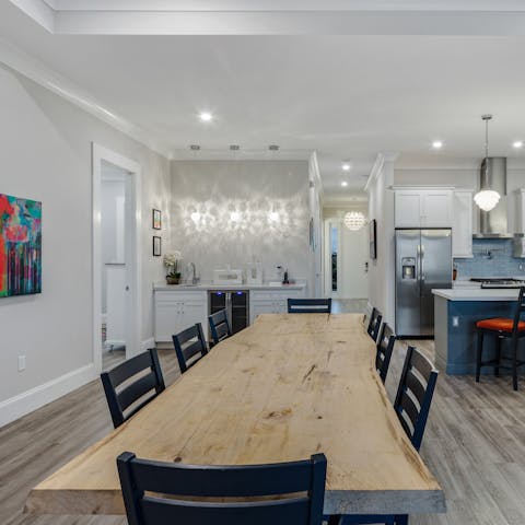 Enjoy a sociable meal at the dining table