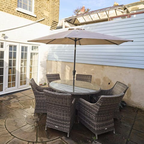 Enjoy coffee or cocktails in your private outdoor courtyard
