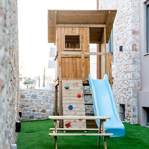 Kids will love the private play area