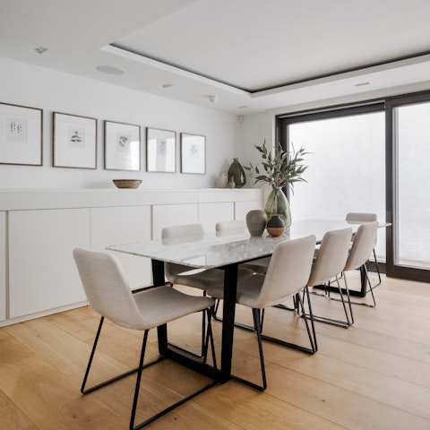 Entertain in style in the open-plan kitchen and dining room