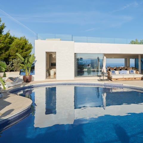 Cool off in the home's private pool