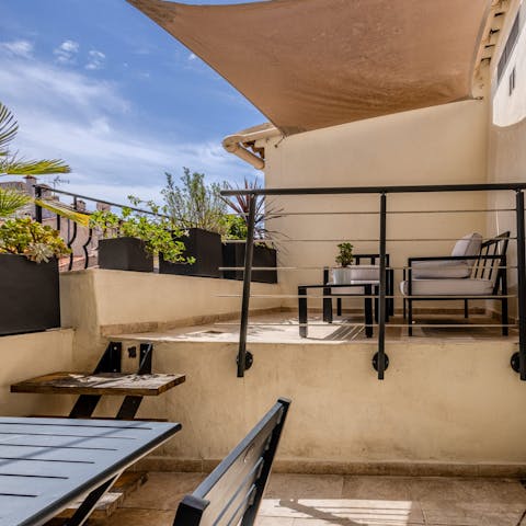Enjoy the sun on your private patio