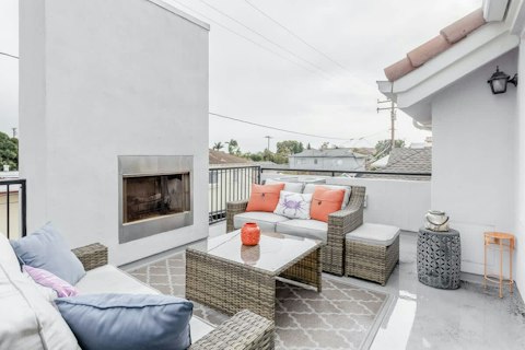 Relax outside on warm California evenings when you're back from the beach