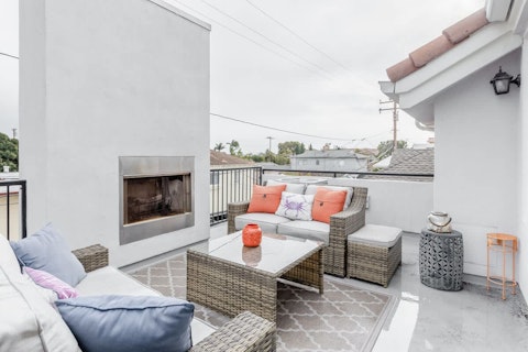 Relax outside on warm California evenings when you're back from the beach