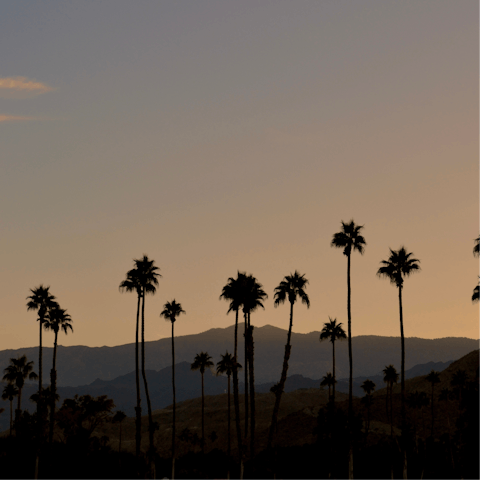 Stay in the Tahquitz River Estates district with its village-like feel