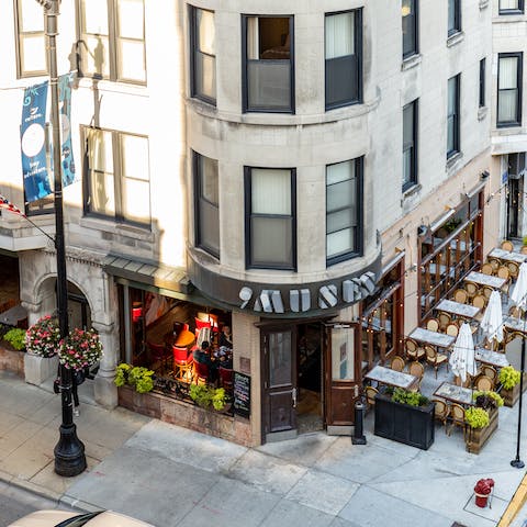 Step outside the building to sample some of the local eateries