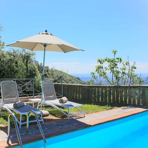 Splash about in the swimming pool and have a nap on one of the loungers