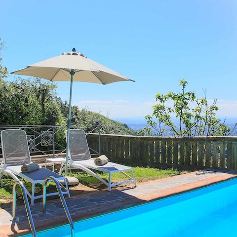 Splash about in the swimming pool and have a nap on one of the loungers