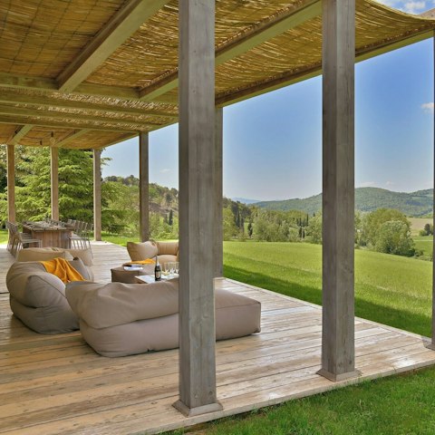 Admire countryside views as you relax on the terrace