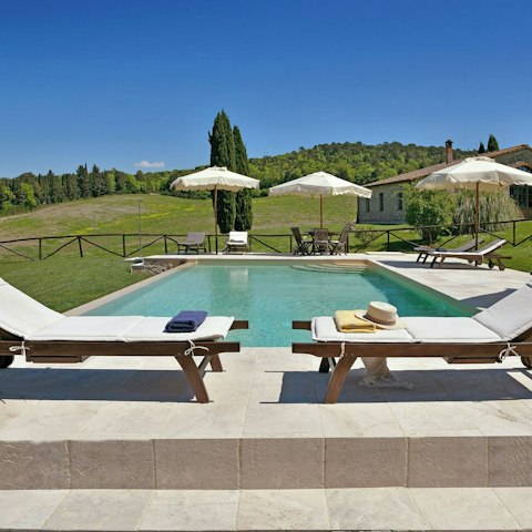 Take a refreshing dip in the private swimming pool