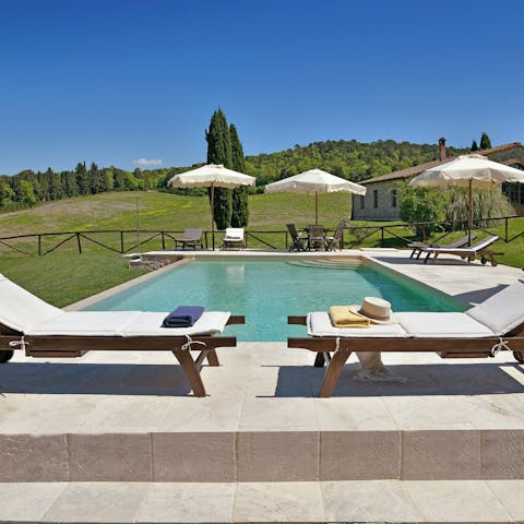 Take a refreshing dip in the private swimming pool