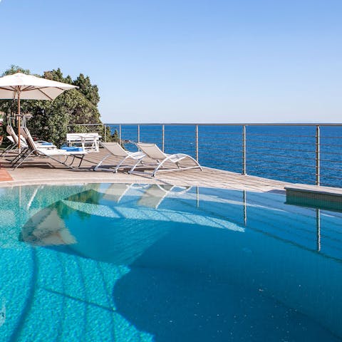 Plunge into the saltwater pool