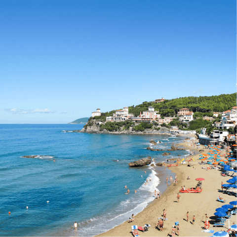 Feel the sand between your toes at nearby Le Forbici beach