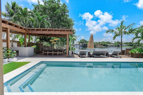 Cool off and unwind in the private pool