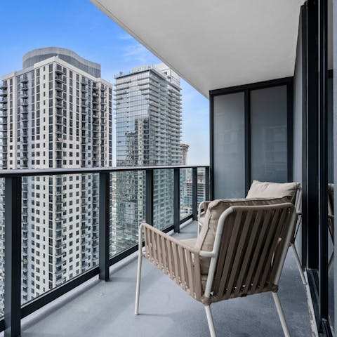 Enjoy your morning coffee with a view on the balcony