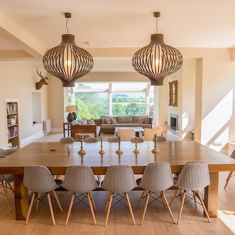 Share a delicious meal around the locale crafted dining table